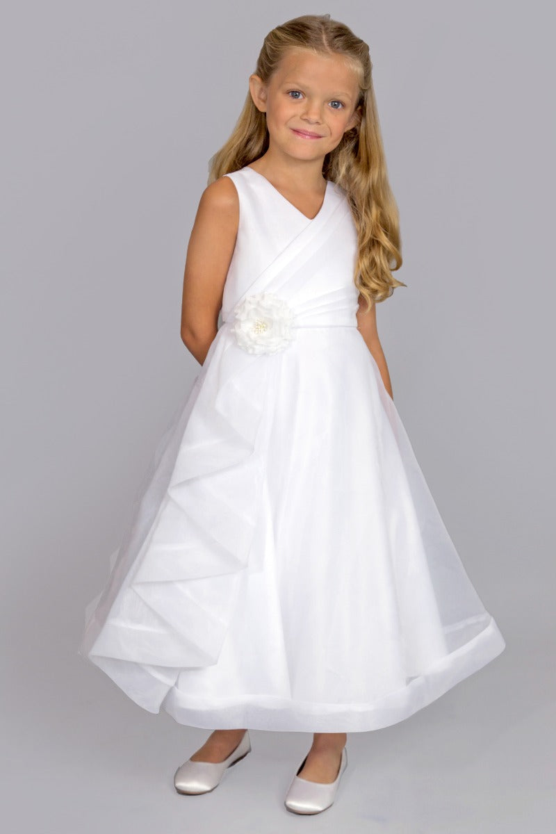 Deals US Angels First Communion Flower Girl Wedding Dress 10 White Veil Shoes GUC